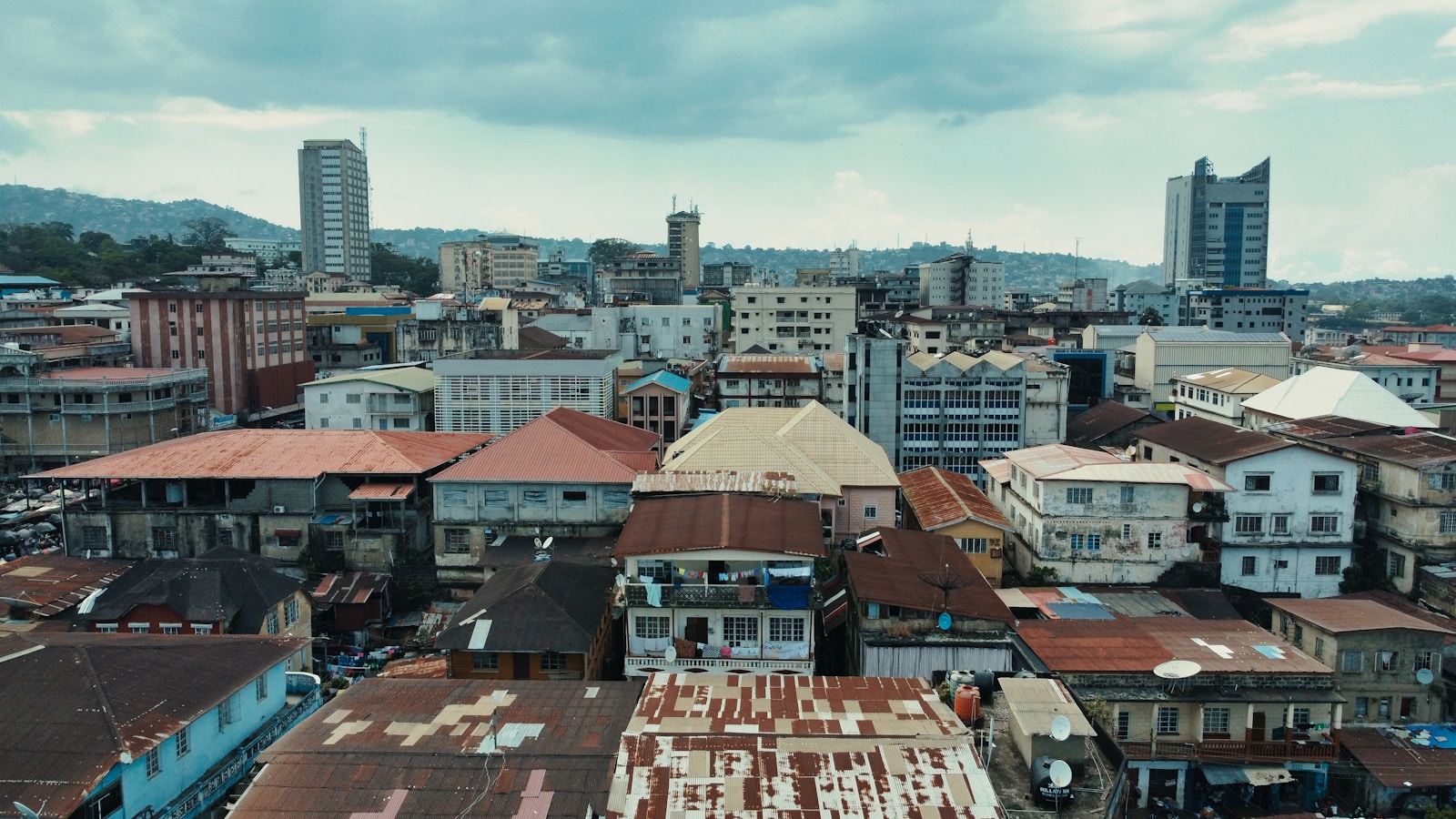 Aerial view of an African city